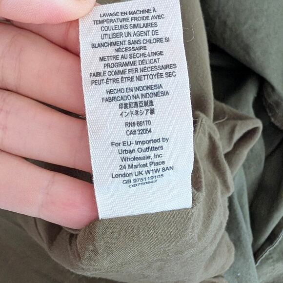 Free People Skirt Womens XS Khaki Cotton Wrap Style Tie Waist A-line Midi - Picture 8 of 9